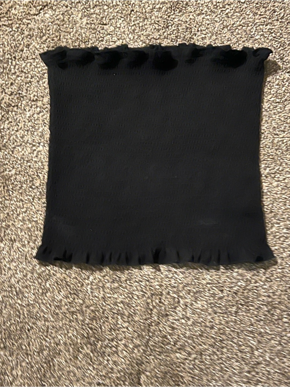 Others Follow Black Strapless Ruffle Tube Top